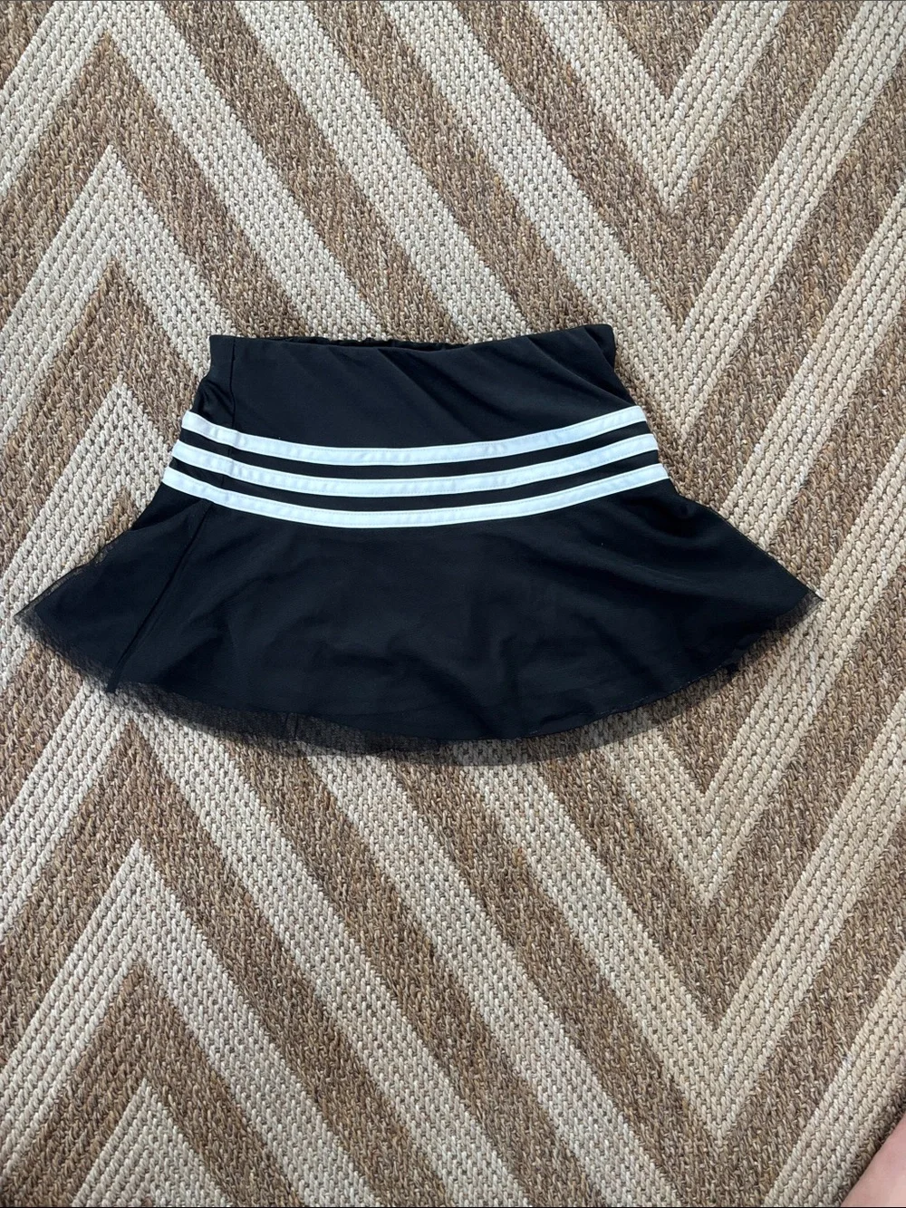 Adidas Black And White Stripe Skirt
